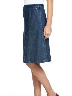 L.L.Bean Gored Denim Jean Skirt with Pockets